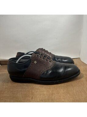 FootJoy Classic Mens 11 Spikeless Golf Shoes Black Brown Saddle 55434 FJ